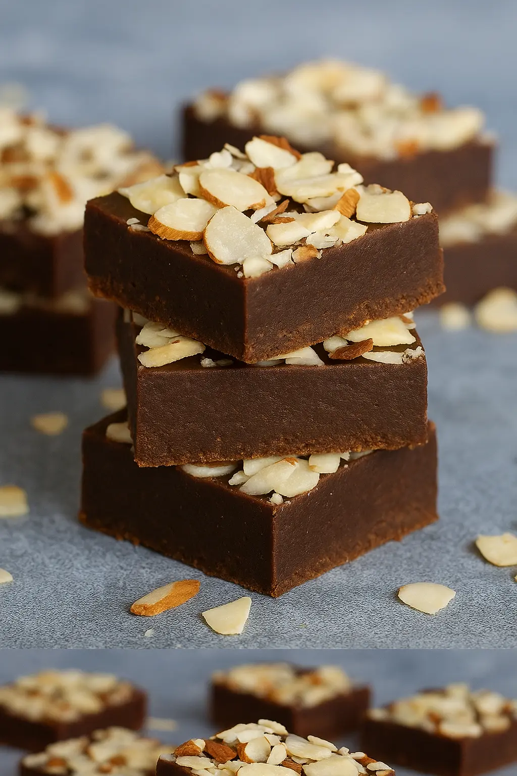 Easy 6 Steps Homemade Chocolate Almond Butter Protein Fudge Bites