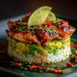 Honey Lime Chicken & Avocado Rice Stack